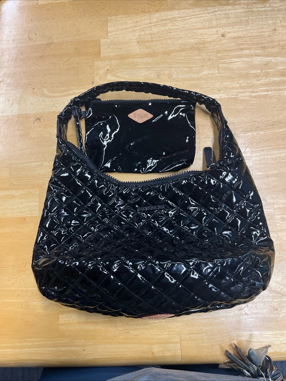 MZ Wallace Metro Scout Deluxe Crossbody Black Lacquer